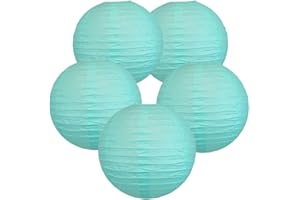 TopAAA 10 Inch Blue paper lanterns party decorations,Paper Lamp Shade(Set of 5, Blue)