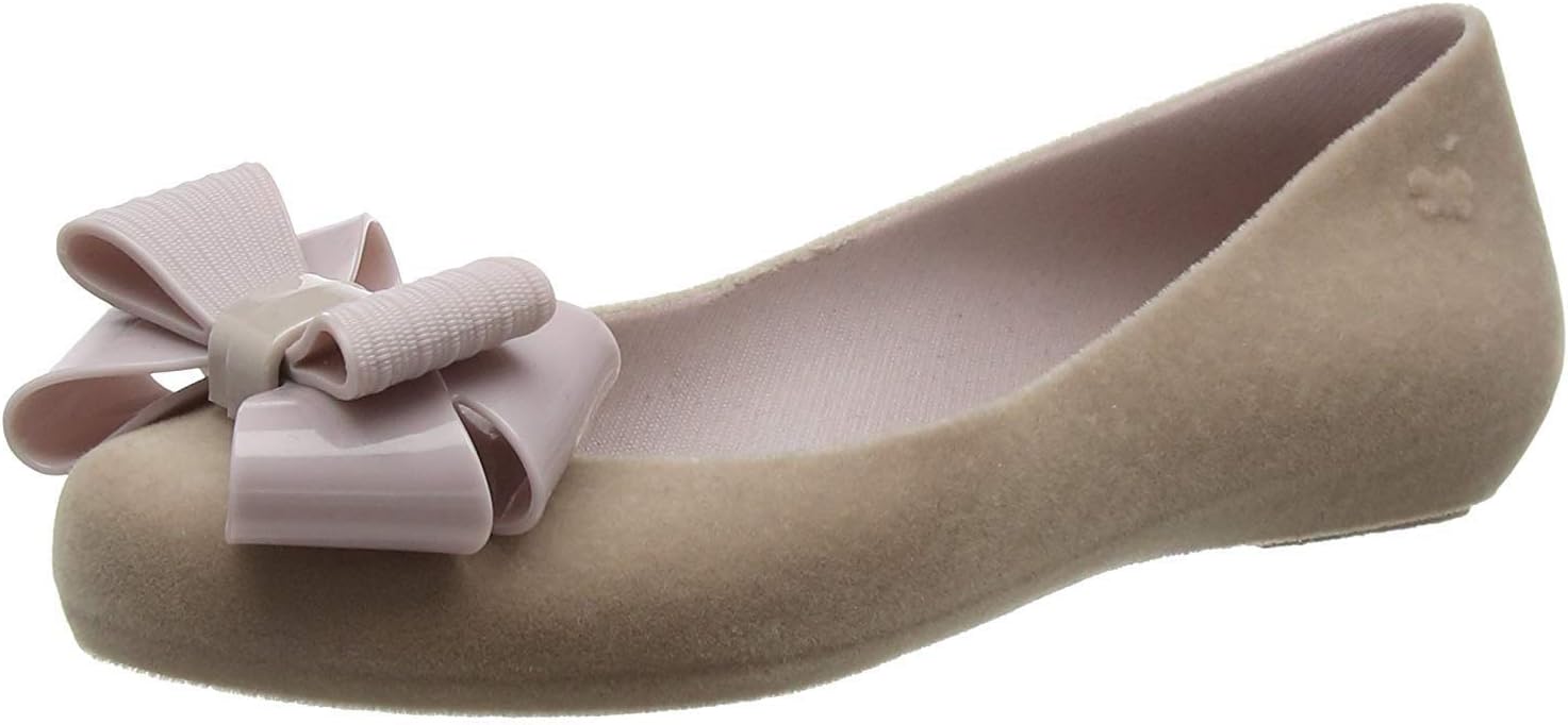 Zaxy Pop Flock Bow Luxe Mink Womens Ballerinas Flats Shoes