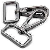 Metal Snap Hooks, 10 PCS Push Gate Swivel Lobster Claw Clasp Purse Hardware (Gunmetal,1")