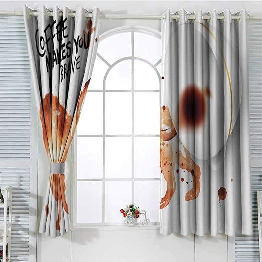 Amazon Com Jinguizi Grommet Window Curtain Kids Curtains Coffee