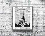 Signature Studios Walt Disney Castle Quote Dictionary Art Print Silhouette Wall Decor Photo upcycled Mixed Media Art 8x10