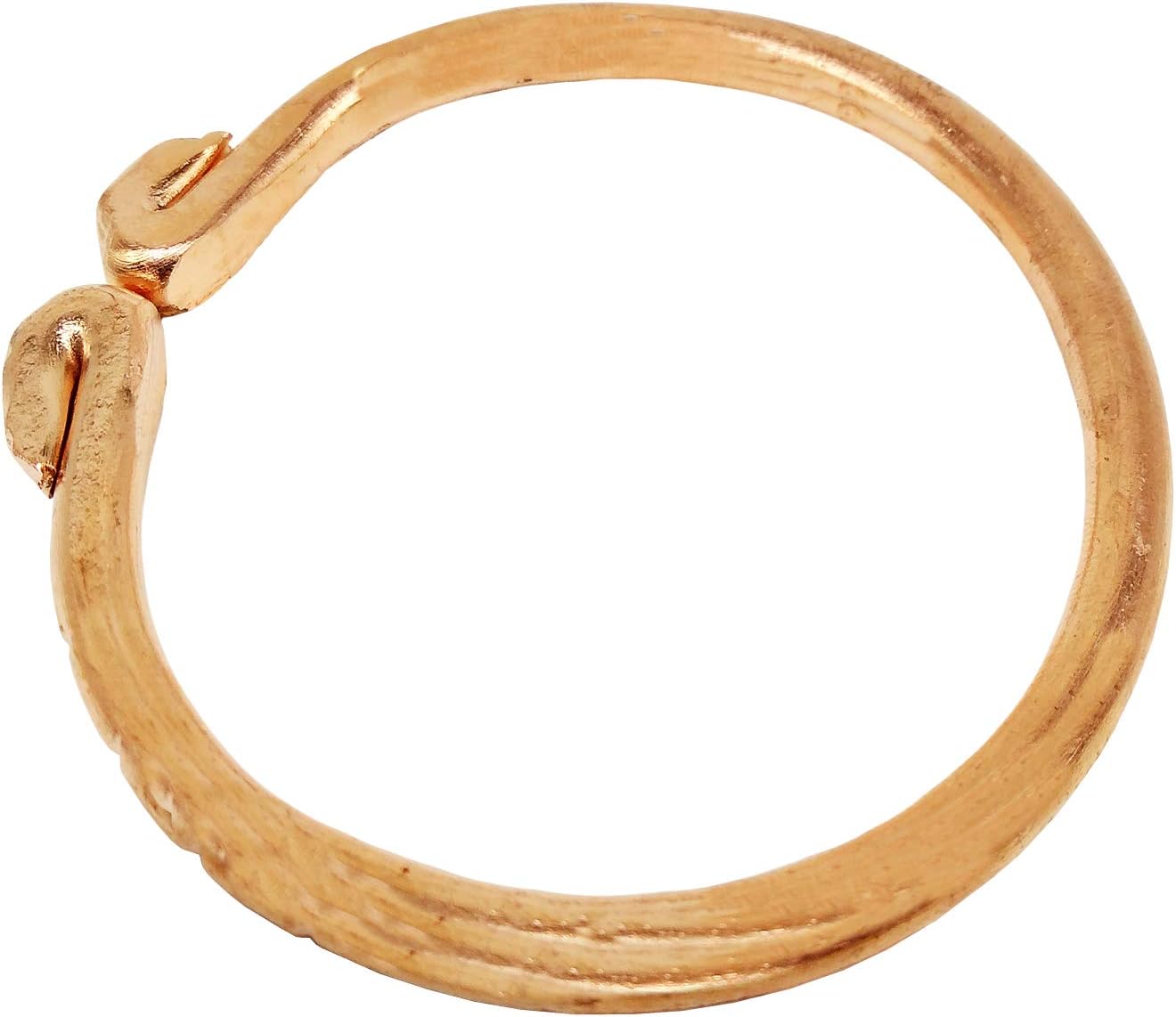 Mystic Banana Copper Brass Tube Design Open Ended Adjustable Bangle Kuff Kada for Men and Women, Brown