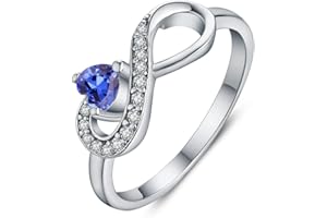 JO WISDOM Infinity Heart Promise Rings for Her Sterling Silver Friendship Ring