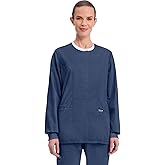 Cherokee Womens Scrub Jacket Nurse Snap Front Medical Uniform with Pockets, 2-Way Stretch, Easy Care Soft Fabric - WW310
