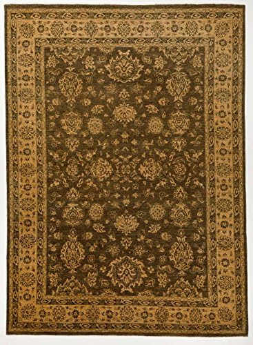 8x12 Overdyed Rug in Olive and Light Brown Color - Hand-knotted Area Rug Made of 100% Pure New Zealand Wool (8.1 ft. W x 12.2 ft. L)