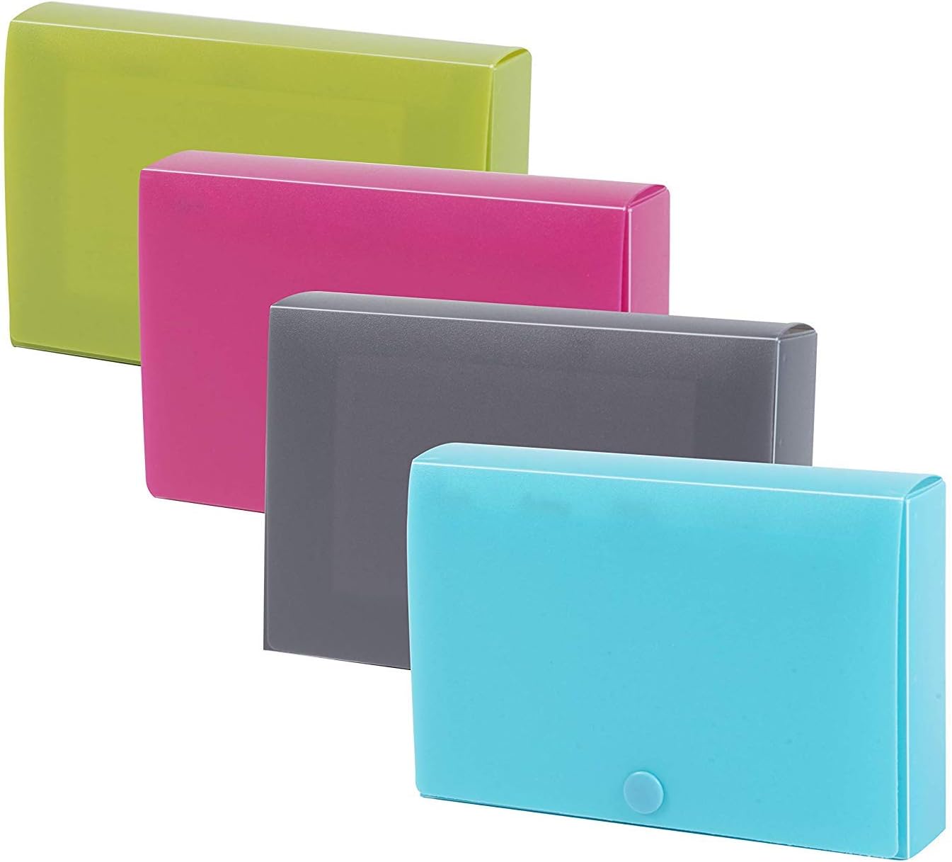 Doc It Index Card Holder 3" x 5" for Storing Recipe Cards, School Index Cards & More, 4-Pack Assorted Colors (00868-C)