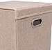 BirdRock Home Single Laundry Hamper with Lid and Removable Liner | Linen | Easily Transport Laundry | Foldable Hamper | Cut Out Handles