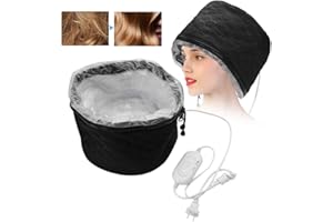 Hair Steamer, 110V Household Hot Oil Treatment Hat Heat Cap Electric Hair Cap with 3 Temperature Adjustable for Hair Care Spa