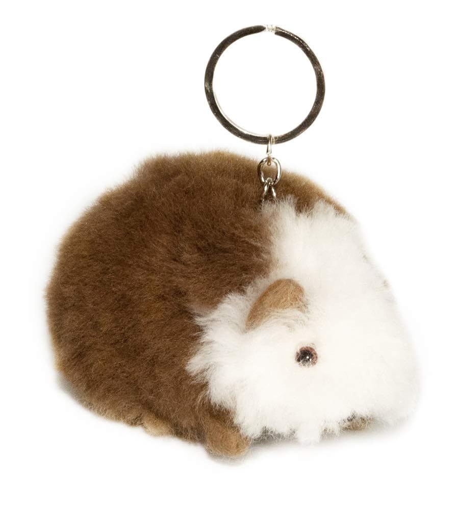Guinea Pig Keychain. Handmade on Genuine Baby Alpaca Fur. 4 inches