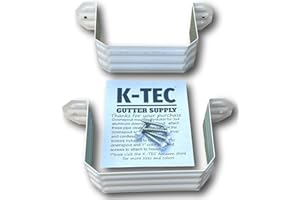 K-TEC GUTTER SUPPLY Downspout Straps (3"x4" downspout, High Gloss White) Aluminum Mounting Bracket with Color Matching 1" Screws