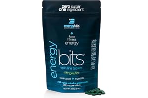 ENERGYBITS - Organic Spirulina Tablets - Plant-Based Algae Superfood - for Focus, Fitness, Energy - Plant Protein - Gluten Fr