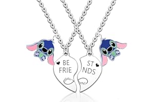 AIIGOU Necklace Cute Gifts for Girls Jewelry Stitch Lover Gifts with Moon Pendan
