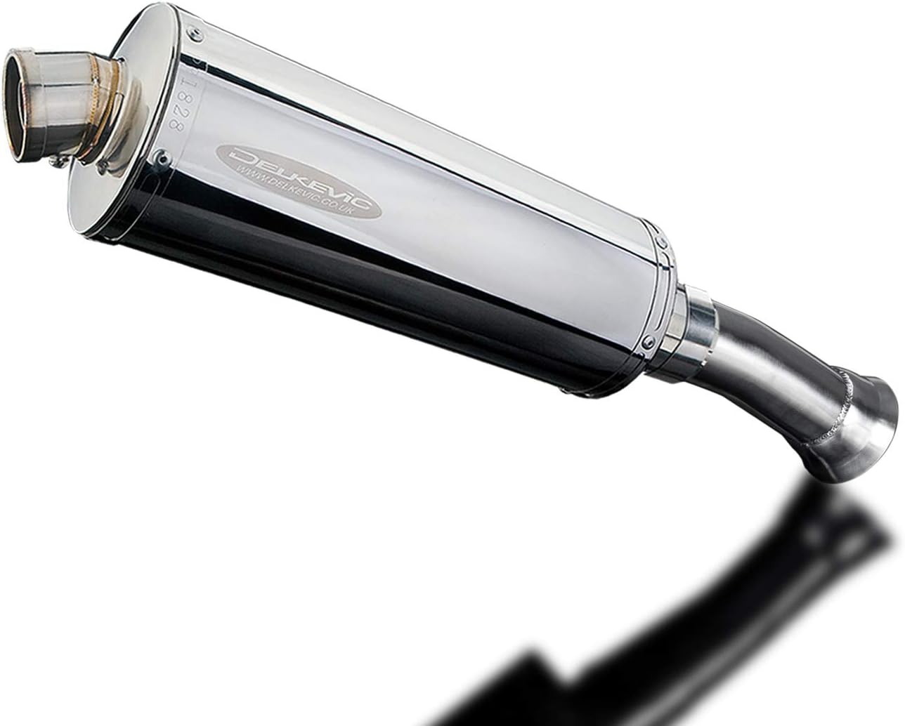 Delkevic Aftermarket Slip On Stubby 14" Stainless Steel Oval Muffler compatible with KTM 1090 1190 Adventure & 1290 Super Adventure (2014-2019)