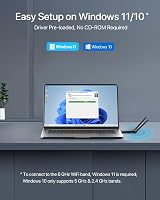 BrosTrend AXE5400 WiFi 6E USB Adapter Long Range Tri-Band 6GHz 5G 2.4G PC Win 11 view 6