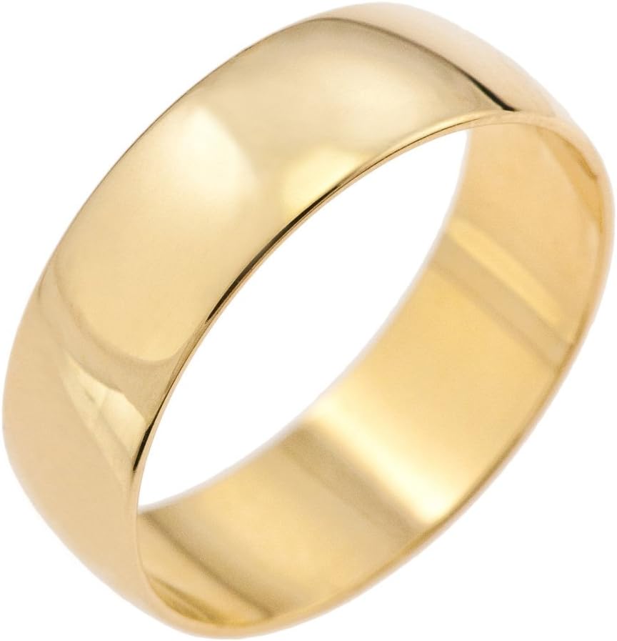 Kareco Unisex 9ct Yellow Gold 6mm D Shape Wedding Ring