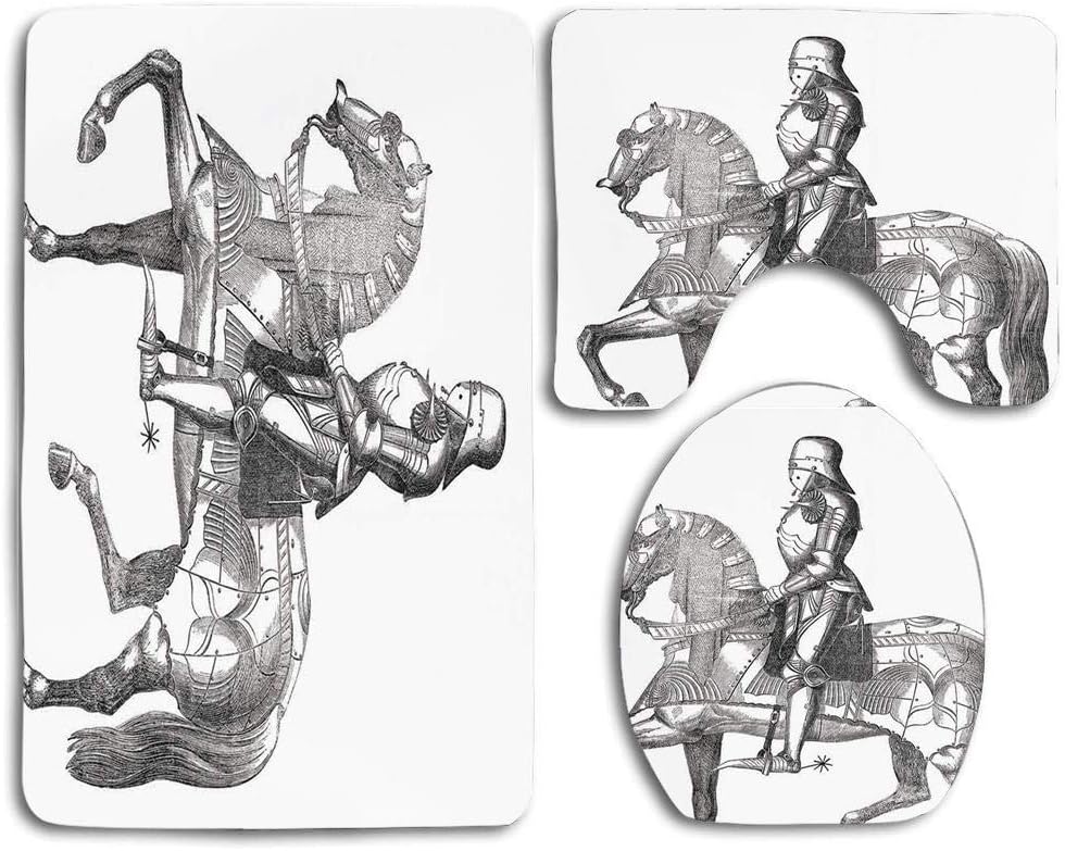 Alfombras de baño de seguridad Set Medieval Retro Vintage Estilizada