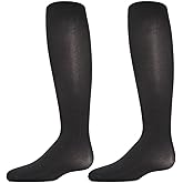 MeMoi Girls' 2 Pair Pack Essentials Nylon Tights Black 8-10