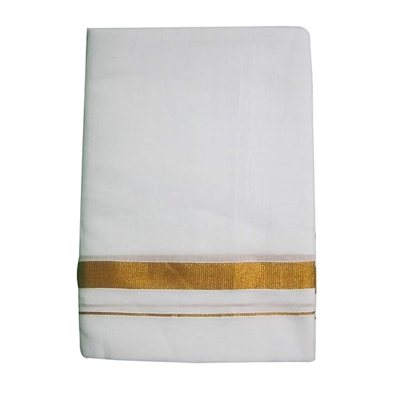 Men's Cotton 3.65Mtr Mtr Dhoti (White, Free Size)