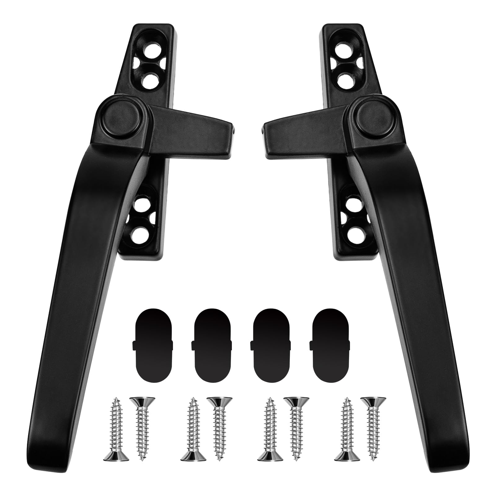 Leikedun Universal Window Handle Replacement Kit Black Double Glazing Window Handles with Fixing Screws Right/Left Hand for Home Office Room Inside Outside Windows
