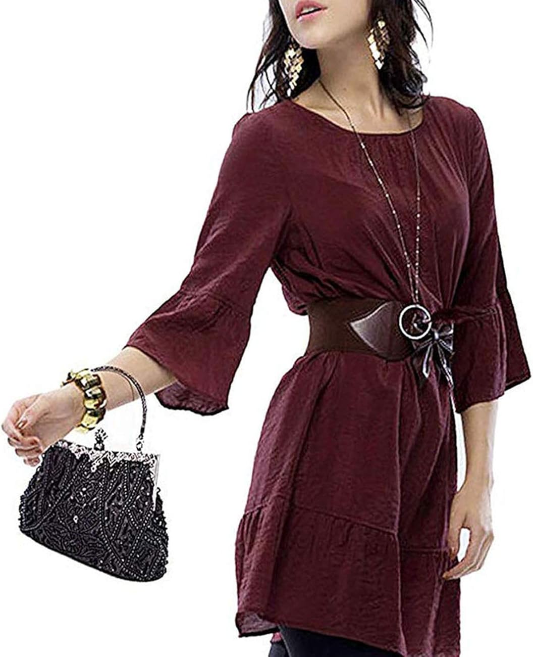 Selighting 1920s Vintage Beaded Clutch Evening Bags for Women Formal Bridal Wedding Clutch Purse Prom Cocktail Party Handbags (Black) - Image 3