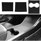 Tesla Model 3 Model Y Center Console Wrap ABS Matte Black Console Cover Interior Decoration Wrap Kit - Tesla Model 3 Model Y 