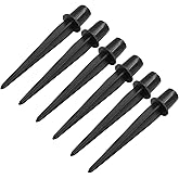 Biaungdo 6 Pack Metal Stakes, 5.3 Inch Solar Light Replacement Stakes, Black Outdoor Ground Stake for Yard Landscape Garden Pathway Patio Lamps Pole