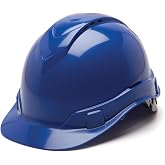 Pyramex Ridgeline Cap Style Hard Hat, 4-Point Ratchet, Vented | Lightweight HDPE shell, Ratchet suspension, Rain trough, Construction &amp; utility, ANSI Z89.1 Type I Class C/G/E