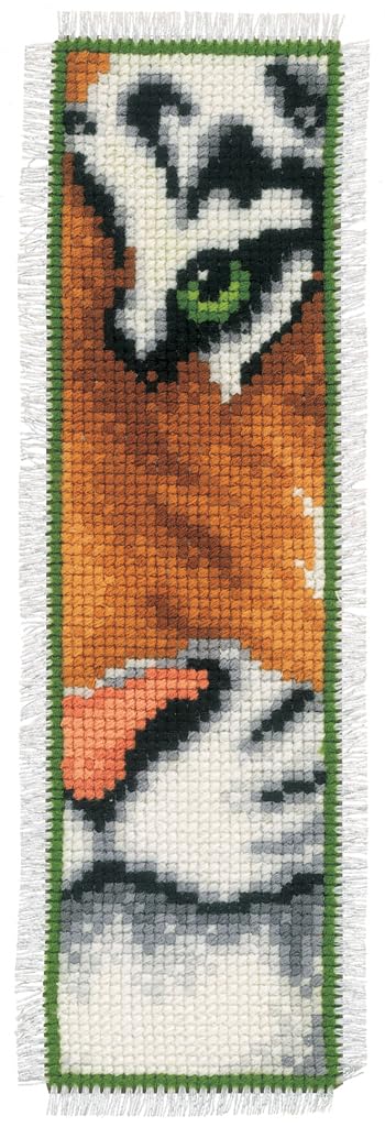 Vervaco Bookmark Tiger Counted Cross Stitch Kit, Multi-Colour