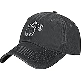 Wisedeal Women's Cute Cat Hat for Cat Lover, Vintage Distressed Adjustable Washed Baseball Cap for Men Women
