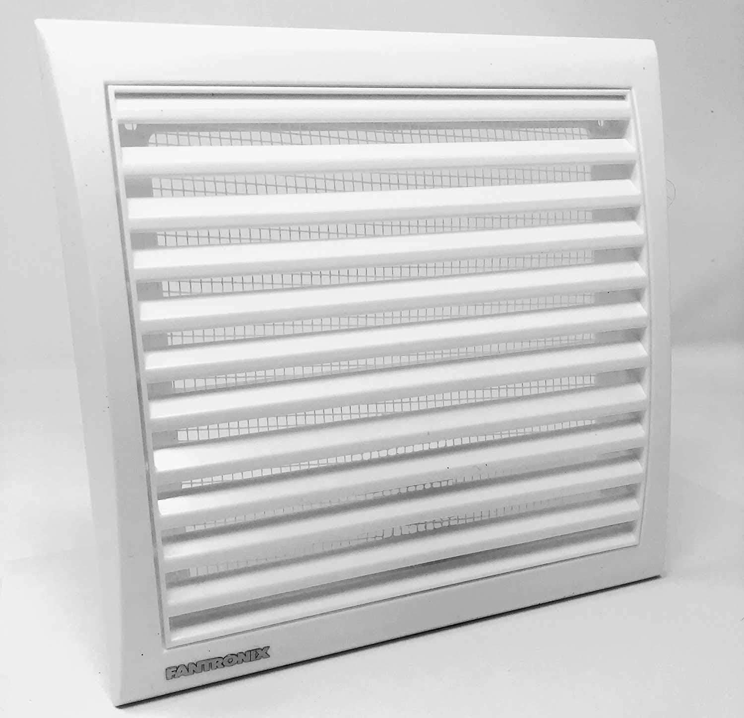 Vents 150x150mm White Square Wall Vent Grille with Fly Mesh – External Air Inlet or Outlet Cover for Ventilation Ducting