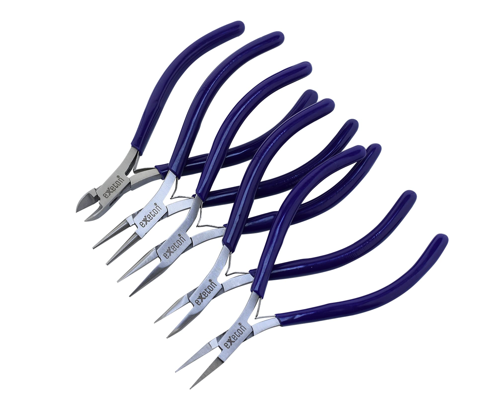 Jewelry Pliers, Exeton Set of 5 Professional Jewelry Making Pliers Tools Craft Pliers Set Wire Wrapping Tools for Jewelry Making (Blue 15cm)