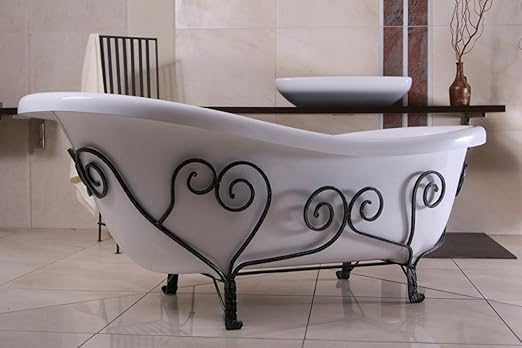 Casa Padrino Freistehende Badewanne Jugendstil Mediterran Weiss Schmiedeeisen 1690mm Antik Stil Badezimmer Retro Antik Badewanne Amazon De Kuche Haushalt