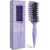 Curly Hair Brush Candybrush Curl Defining Brush for Detangling Shaping and Defining Curls for Women, Men, Wet & Dry Hair (Pur