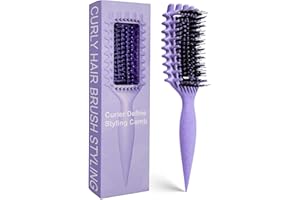 MMBVSZ Curly Hair Brush Candybrush Curl Defining Brush for Detangling Shaping and Defining Curls for Women, Men, Wet & Dry Hair (Purple)