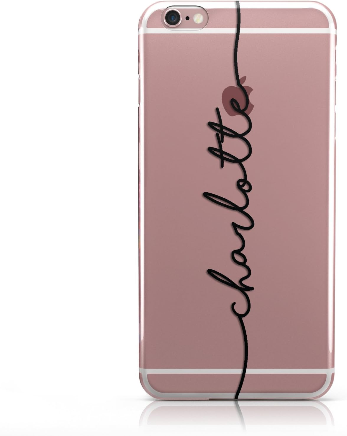 PERSONALISED BLACK NAME CUSTOMISED CLEAR PHONE CASE FOR APPLE IPHONE 6S PLUS