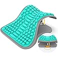 Neck Stretcher with Massage Point, Cervical Traction Device Neck Relaxer for Home Use, Adjustable Neck and Shoulder Posture Corrector, Ergonomic Chiropractic Pillow for Soothing Muscle