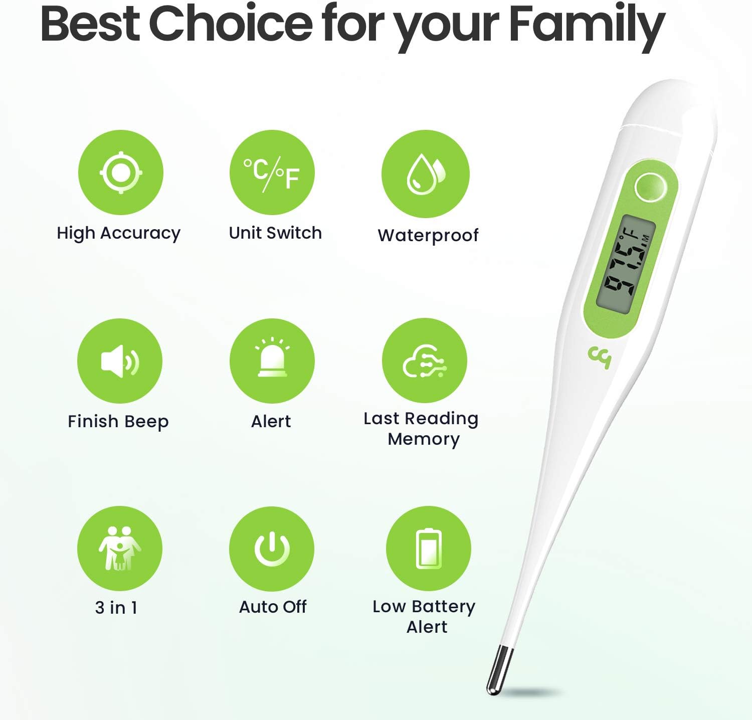 Thermometer for Adults, Oral Thermometer for Fever, Medical Thermometer with Fever Alert, Memory Recall, C/F Switchable, Rectum Armpit Reading Thermometer for Baby Kids and Adults[2020 New Model]: Health & Personal Care