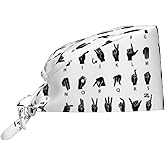 Working Cap Scrub Cap with Sweatband Adjustable Unisex Women Tie Back Hat Nurse Surgical Caps