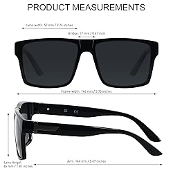 LYZOIT Square Sunglasses for Men Women Oversized