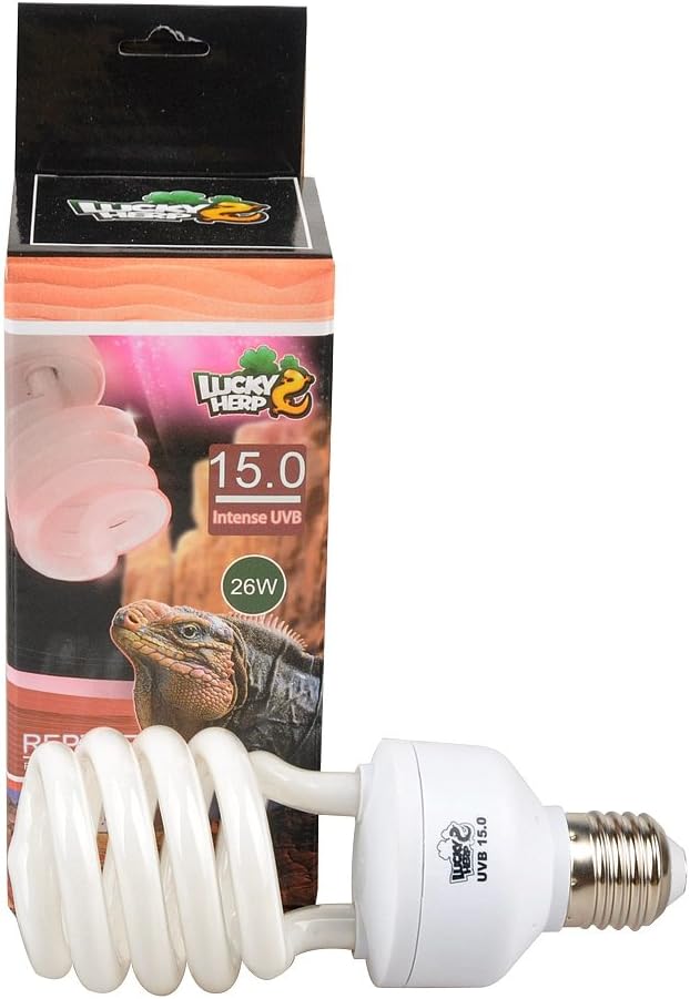 LUCKY HERP 15.0 UVB Intense Compact Fluorescent Bulb for Reptiles,13W,26W Available (26 Watt)