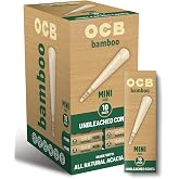 OCB Bamboo Unbleached Pre-Rolled Rolling Paper Cones Mini (70mm) Size - 10 Cones