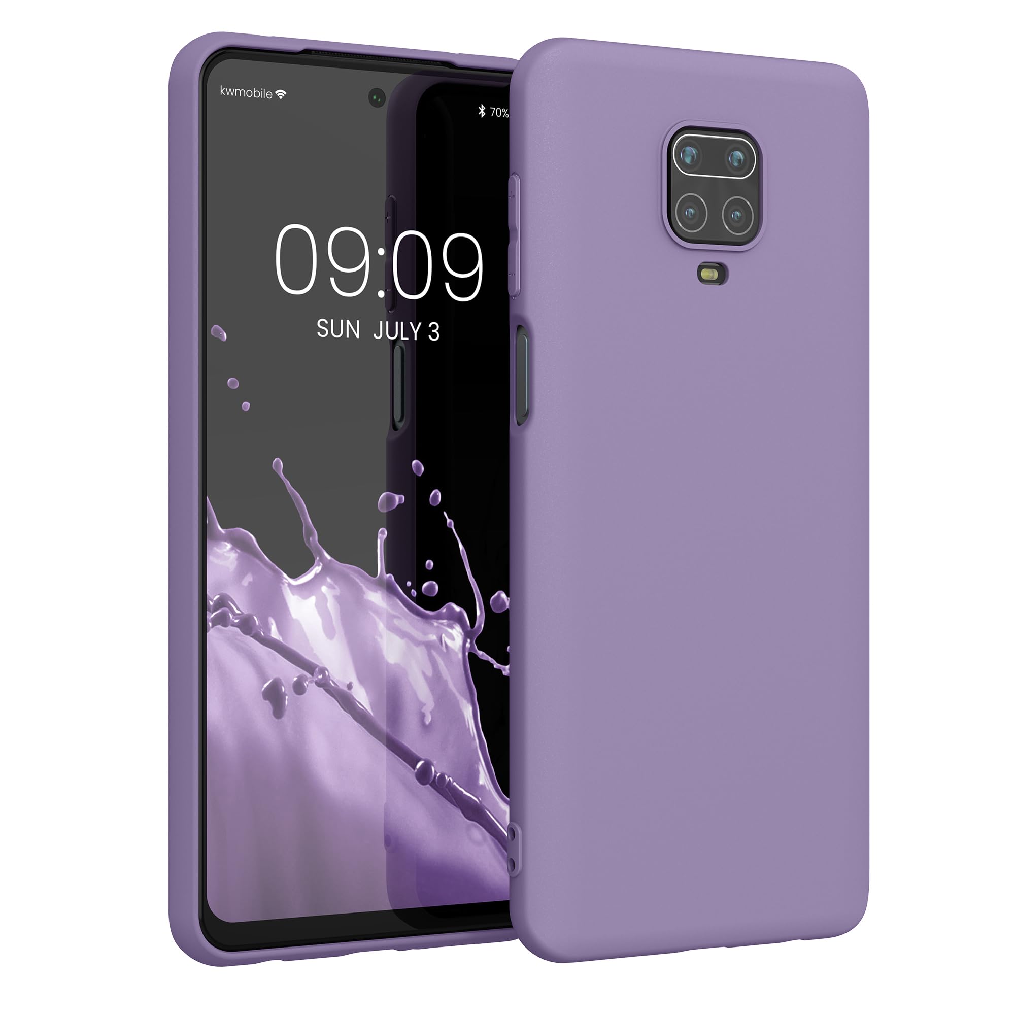 kwmobile Case for Xiaomi Redmi Note 9S / 9 Pro / 9 Pro Max Case - Soft Cover - Shockproof TPU Material - Wireless Charging - Violet Purple