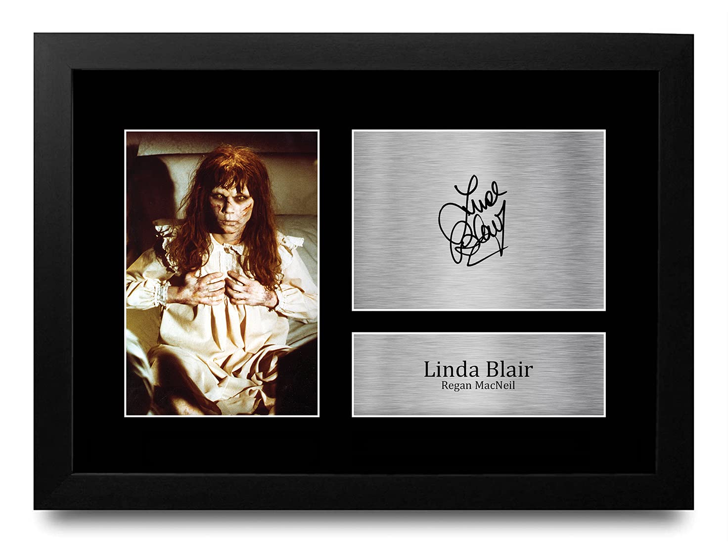 HWC Trading FR A4 Linda Blair The Exorcist Gifts Printed Signed Autograph Picture for Movie Memorabilia Fans - A4 Framed