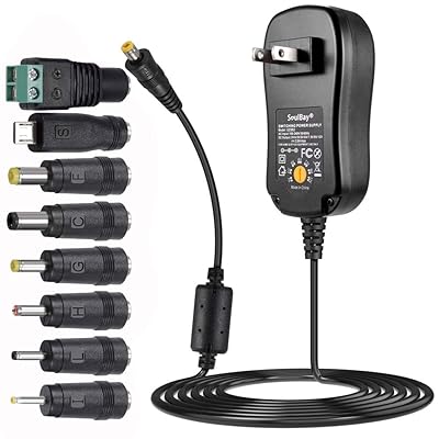 Adattatore Universale AC/DC - 6 Punte Intercambiabili, Tensione Regolabile 3V-12V, 30W - Foto 3
