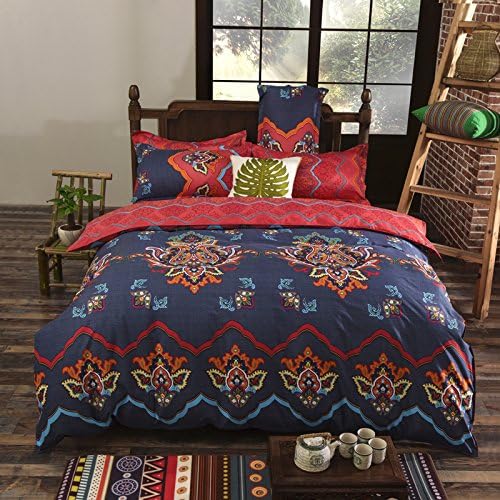 Seckatech King Size 4-Piece Lightweight Microfiber Duvet Cover Bed Set, Bohemia Exotic Patterns Design (Memories  South)