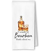 ArtisaEura Bourbon Whiskey Kitchen Towels, Gifts for Bourbon Lovers Dish Tea Bar Towel for Kitchen Bar Cart Decor, Whiskey Gifts for Men Women Decorative Hand Towels, 16x24 Inches
