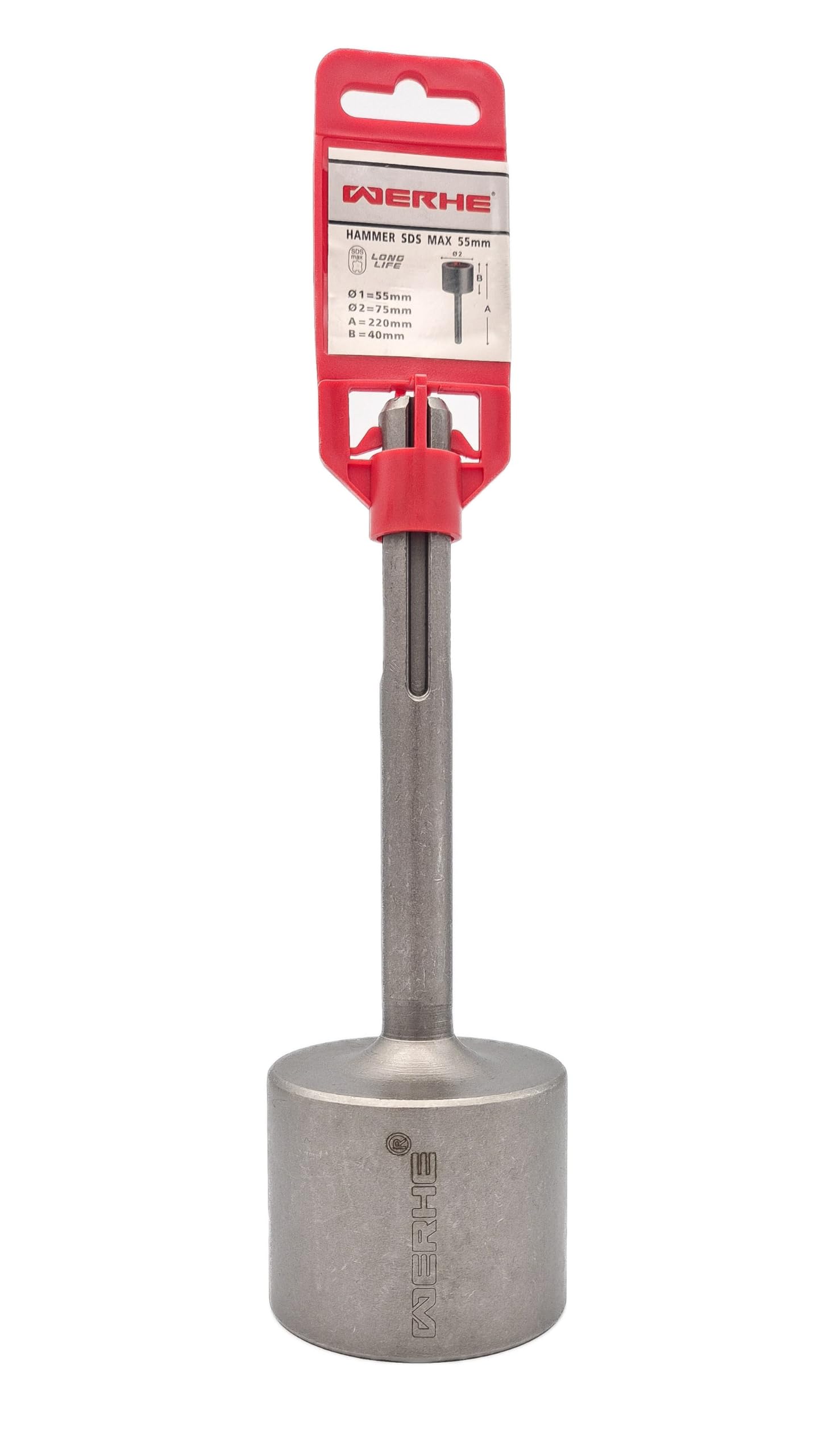 WERHE® 55x75x210 Jack Hammer Star Picket Post Driver Driver Chisel Bit for Demolition SDS Max Hammer Breaker