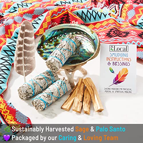 Sage Smudge Kit White Sage, Palo Santo, Abalone Shell, Smudging
