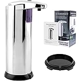 Zorivane Automatic Soap Dispenser, Stainless Steel Sensor Soap Dispenser, 8.5oz Touchless Liquid Hand Soaps Dispensers with Motion Sensor for Kitchen
