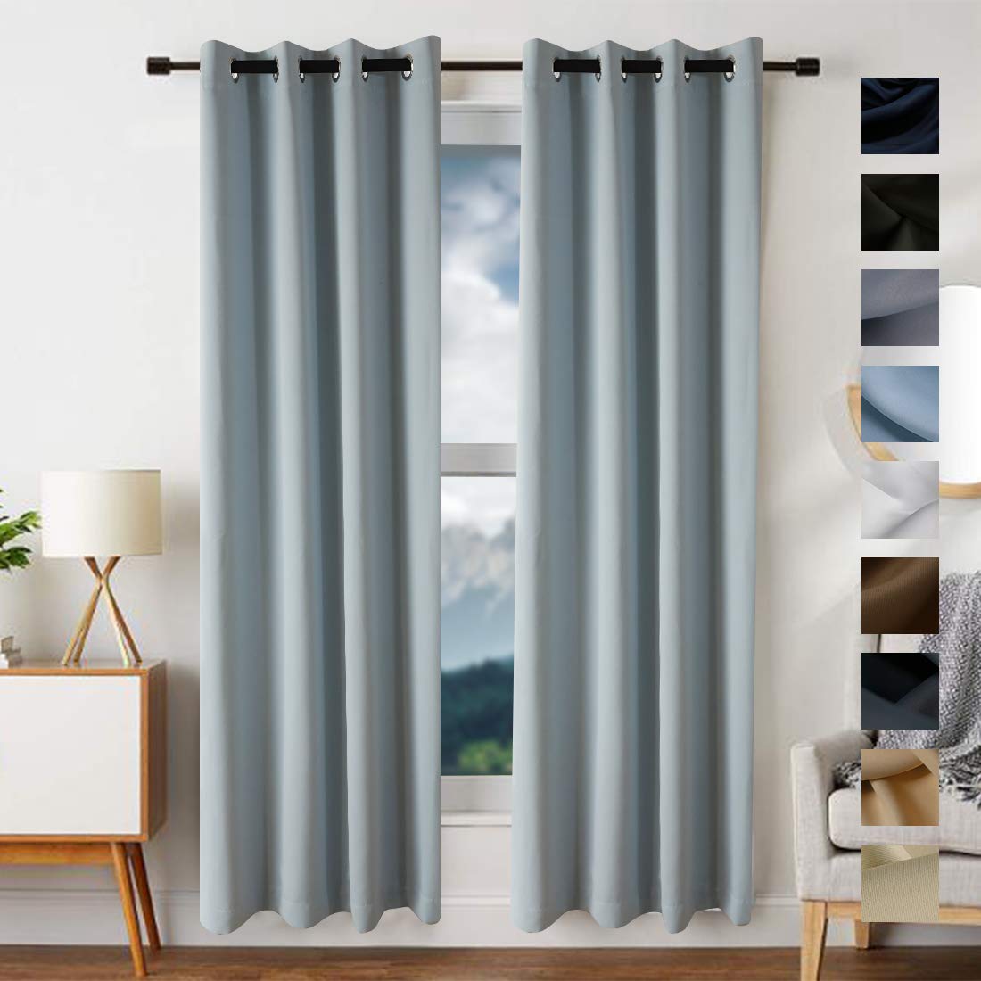 Amazon.com: EDILLY FREELIFE Blackout Curtains Grey Panels for Bedroom